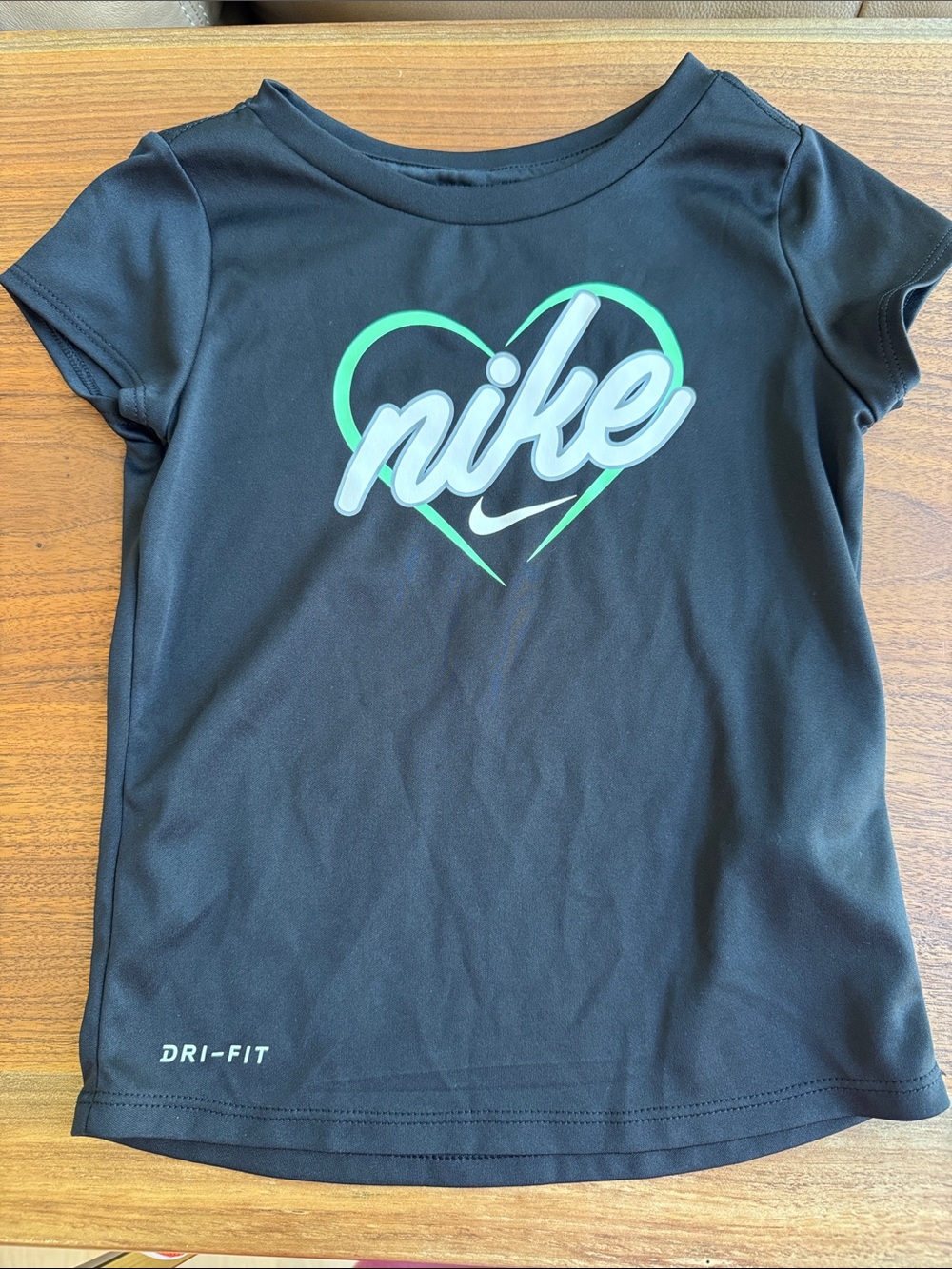 Nike Black Tee with Mint Green Heart Logo